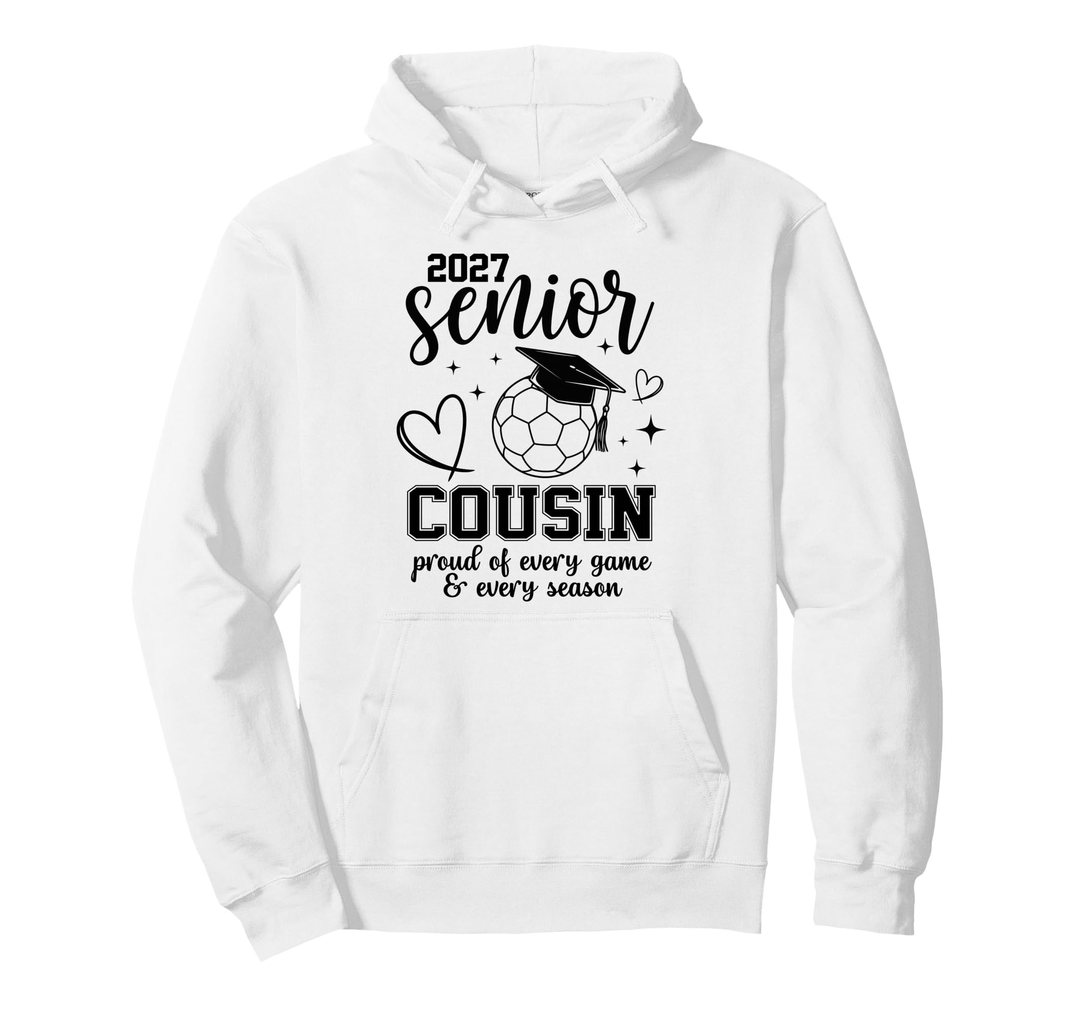2027 Senior Soccer Cousin Proud Hoodie - Aesthetic Graphic for Adults