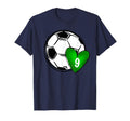 Womens Custom Soccer Mom Number 9 Heart T-Shirt - Minimalist Print Unisex