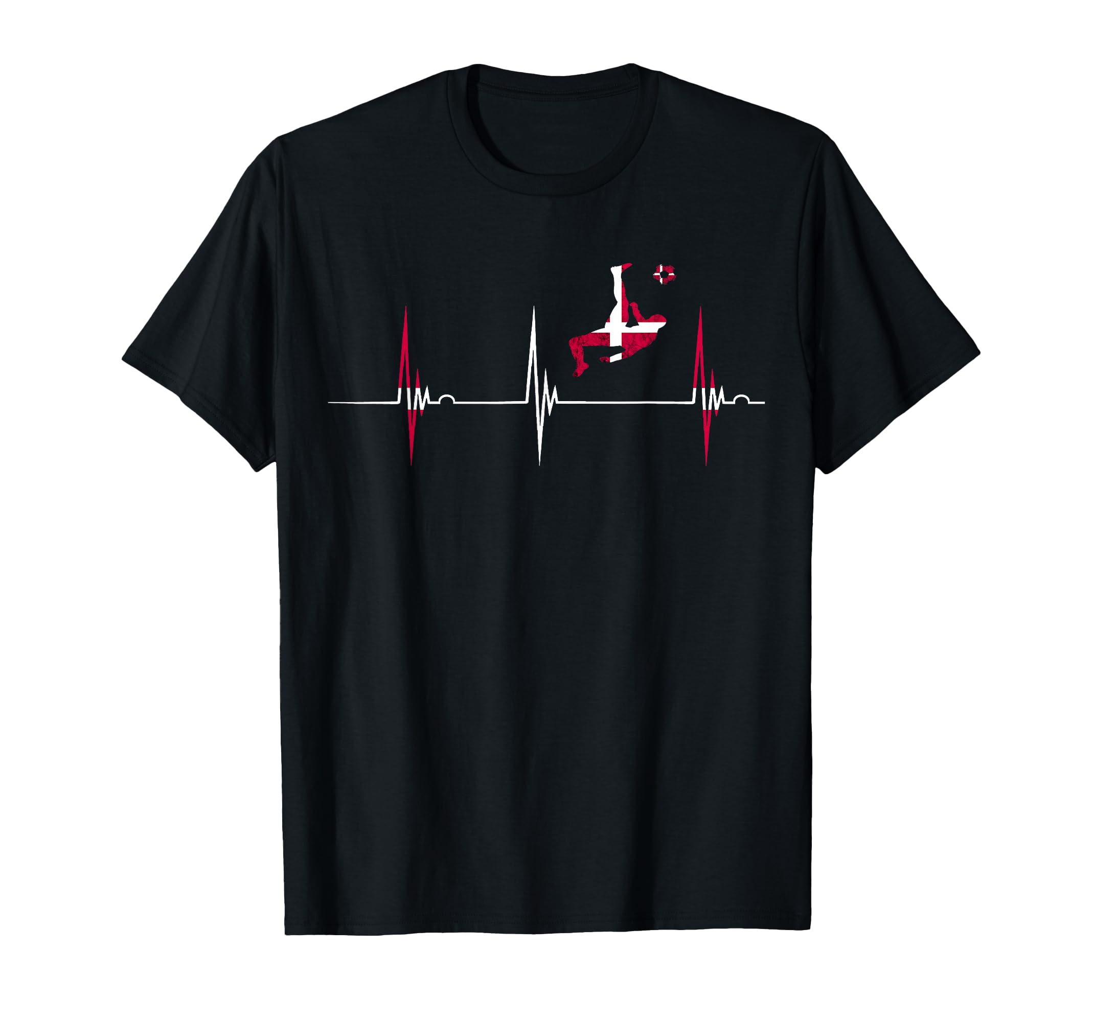 Danish Soccer Player Dansk Heartbeat T-Shirt - Fun Novelty Design Unisex