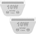 2PCS 10W Wide Blades for Dog Grooming Blades Compatible with Andis,Oster A5,Wahl km10 Dog Clippers, Detachable Dog Clipper Blade for Dog Cat Horse Animal,Size-#10W, 1/16-Inch Cut Length (1.5mm)