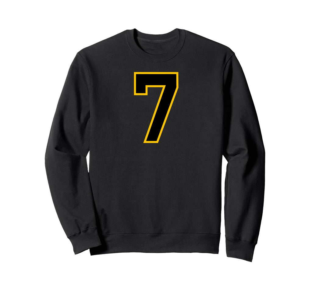 Yellow Black Sport Team Number 7 Sweatshirt - Novelty Apparel Men Women