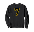 Yellow Black Sport Team Number 7 Sweatshirt - Novelty Apparel Men Women