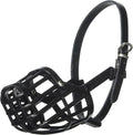Leather Brothers Italian Basket Dog Muzzle, Adjustable Secure Fit, Comfortable Design, Training and Safety, Averts Biting, Prevents Chewing and Scavenging, Perfect for Grooming - Black, Size 2