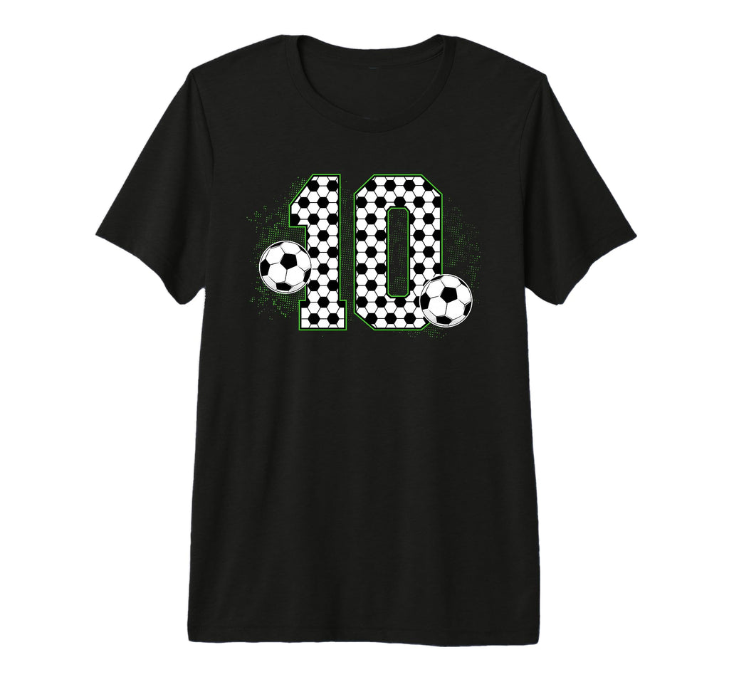 10Th Birthday Soccer Ten Year Old T-Shirt - Aesthetic Graphic Men Women