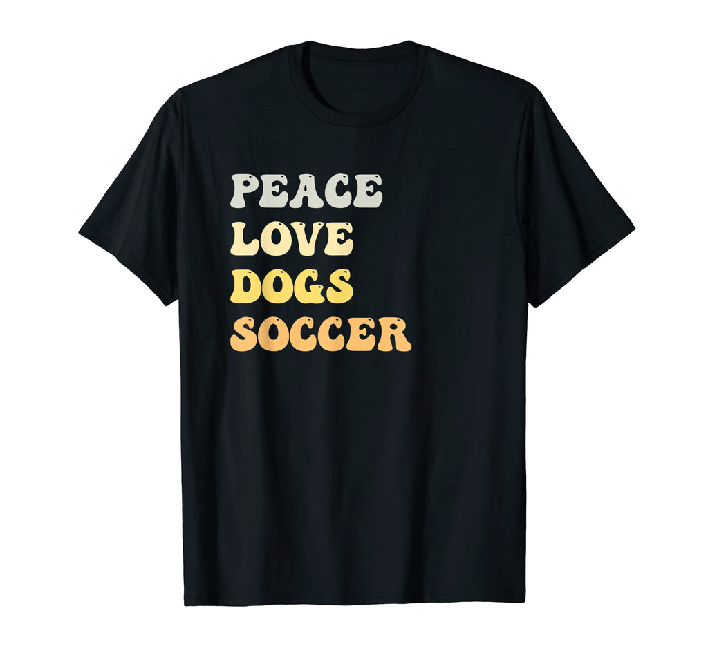 Peace Love Dogs Soccer Funny T-Shirt - Minimalist Print for Adults