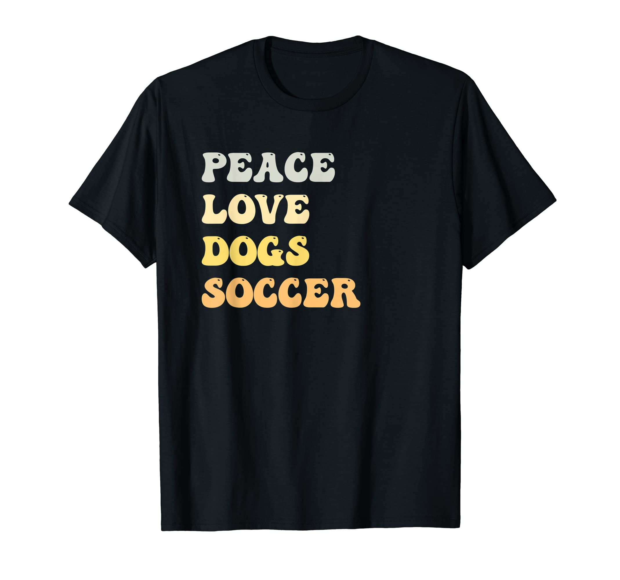 Peace Love Dogs Soccer Funny T-Shirt - Minimalist Print for Adults