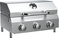 Bestfire 3-Burner Tabletop Gas Grill, 30,000 BTU Portable Propane Grill with Heavy-Duty Thickened Grates & Stainless Steel Knobs, Compact Design&Detachable Legs for Camping, RV, Backyard BBQ