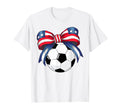 Soccer Coquette Bow 4Th July Patriotic T-Shirt - Novelty Apparel Men Women