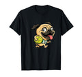 Pug 08 Soccer Pug Running Ball Cartoon T-Shirt - Custom Art Print Unisex