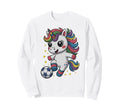 Kawaii Soccer Just Who Loves Unicorns Sweatshirt - Unique Graphic Unisex