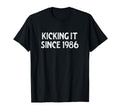 Kicking It Since 1986 Funny Soccer Birthday T-Shirt - Unique Graphic Unisex