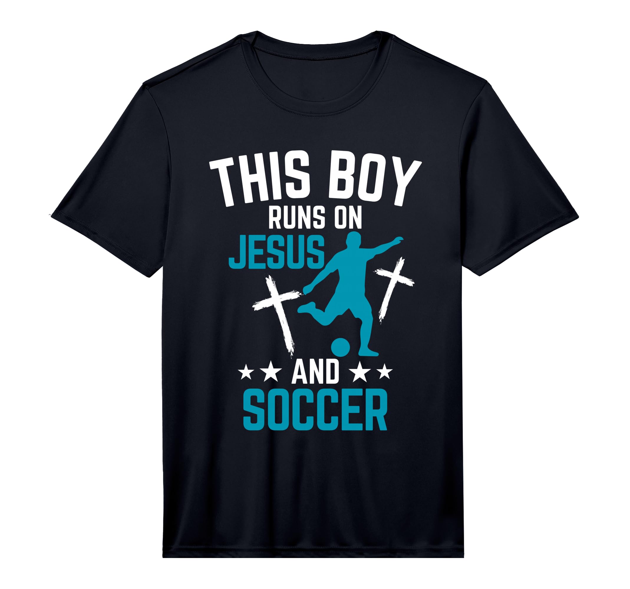 This Runs Jesus And Soccer Christian T-Shirt - Novelty Apparel Unisex