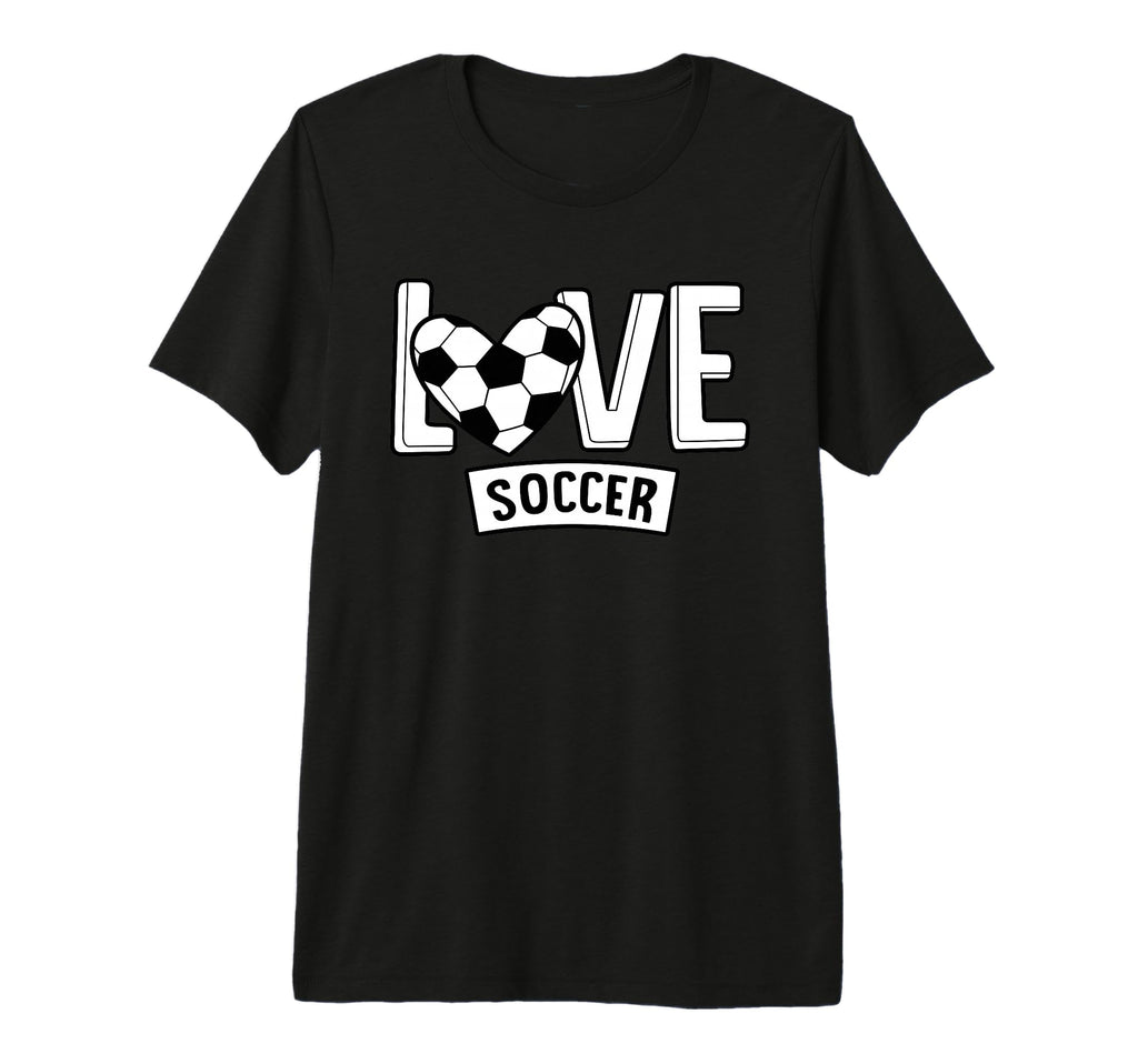 Love Soccer Funny Hearty Soccer T-Shirt - Fun Novelty Design for Adults