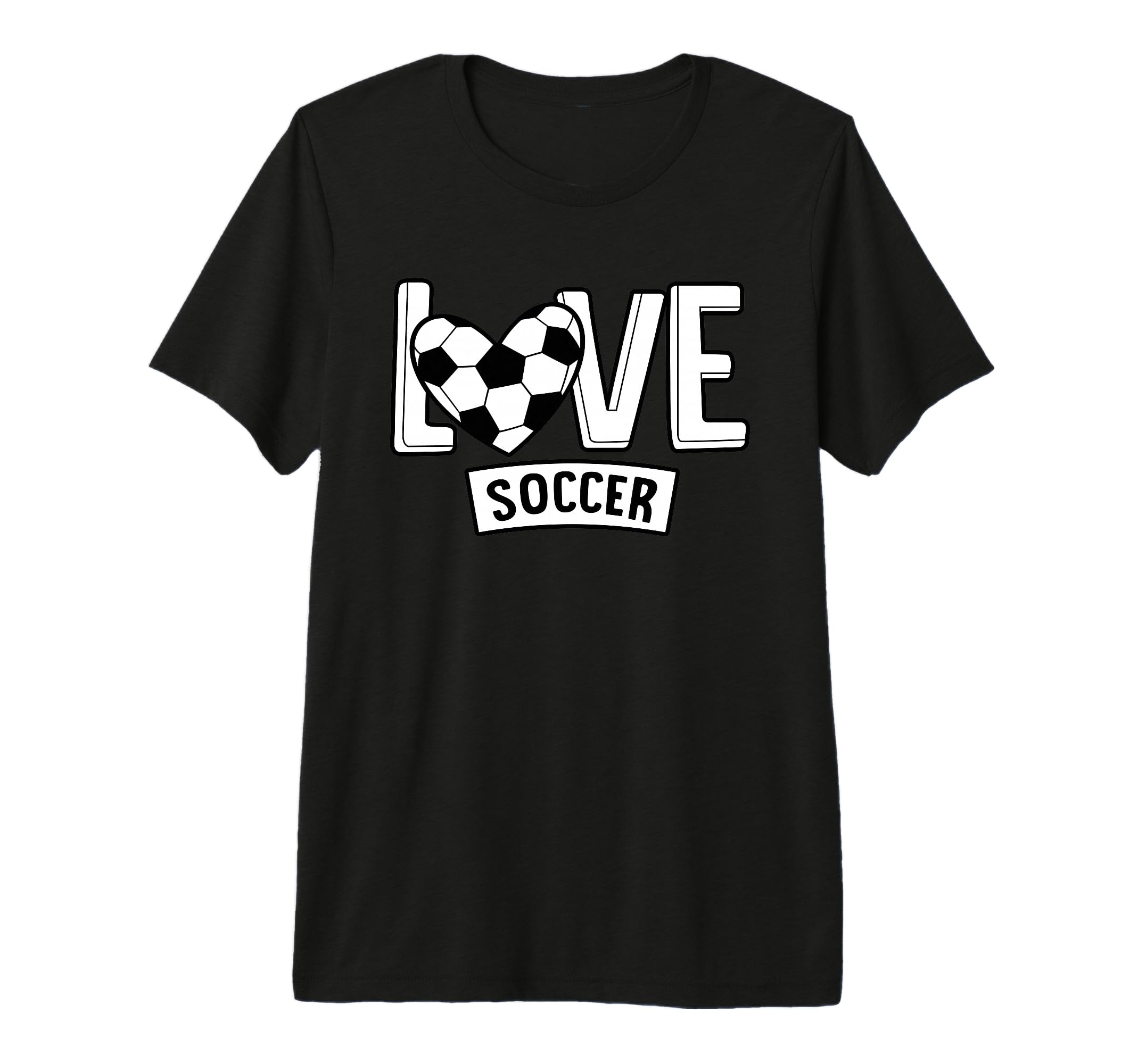 Love Soccer Funny Hearty Soccer T-Shirt - Fun Novelty Design for Adults