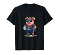 Pig Team 7 Soccer Player Cartoon Fun T-Shirt - Minimalist Print Unisex