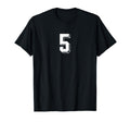 Number 5 80S 90S Soccer Team Jersey T-Shirt - Novelty Apparel for Adults