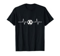 Soccer Heartbeat Funny Football Sports T-Shirt - Unique Graphic Unisex