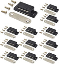 Cabinet Magnet Latch - Best for Cabinet Doors, Cupboards, Drawers and Shutters - Cabinet Magnetic Latch Easy Install - Magnetic Cabinet Catch Screws Included - Set of 12 (Black)…