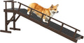 73" Dog Ramp for Bed, Pet Ramp with Removable Side Rail and Non-Slip Surface, Pet Ramp for Small & Large & Senior Dogs with Rest Platform and DIY Glow Strips,Dog Stairs for Couch, Brown