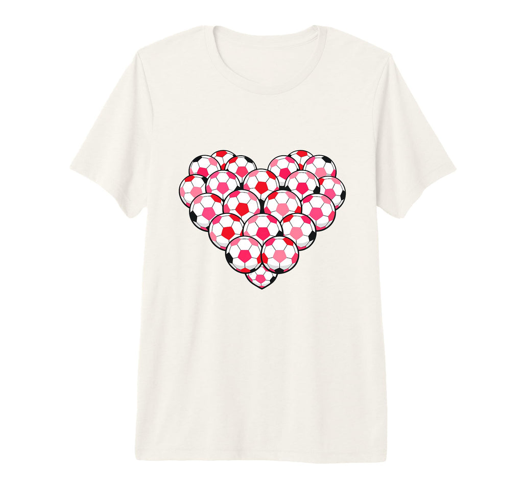 Heart Shaped Soccer Ball Artwork Tri T-Shirt - Graphic Print for Adults