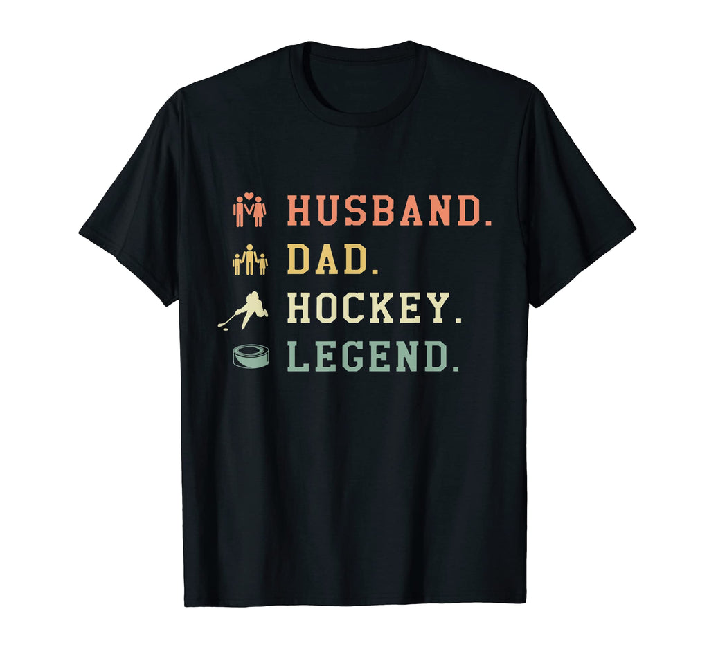 Mens Husband Dad Hockey Legend Athlete T-Shirt - Graphic Print Unisex