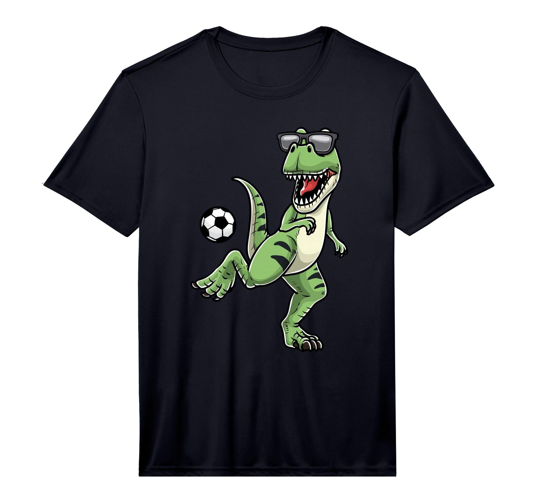 T Rex Playing Soccer Dinosaur Soccer T-Shirt - Fun Novelty Design Unisex