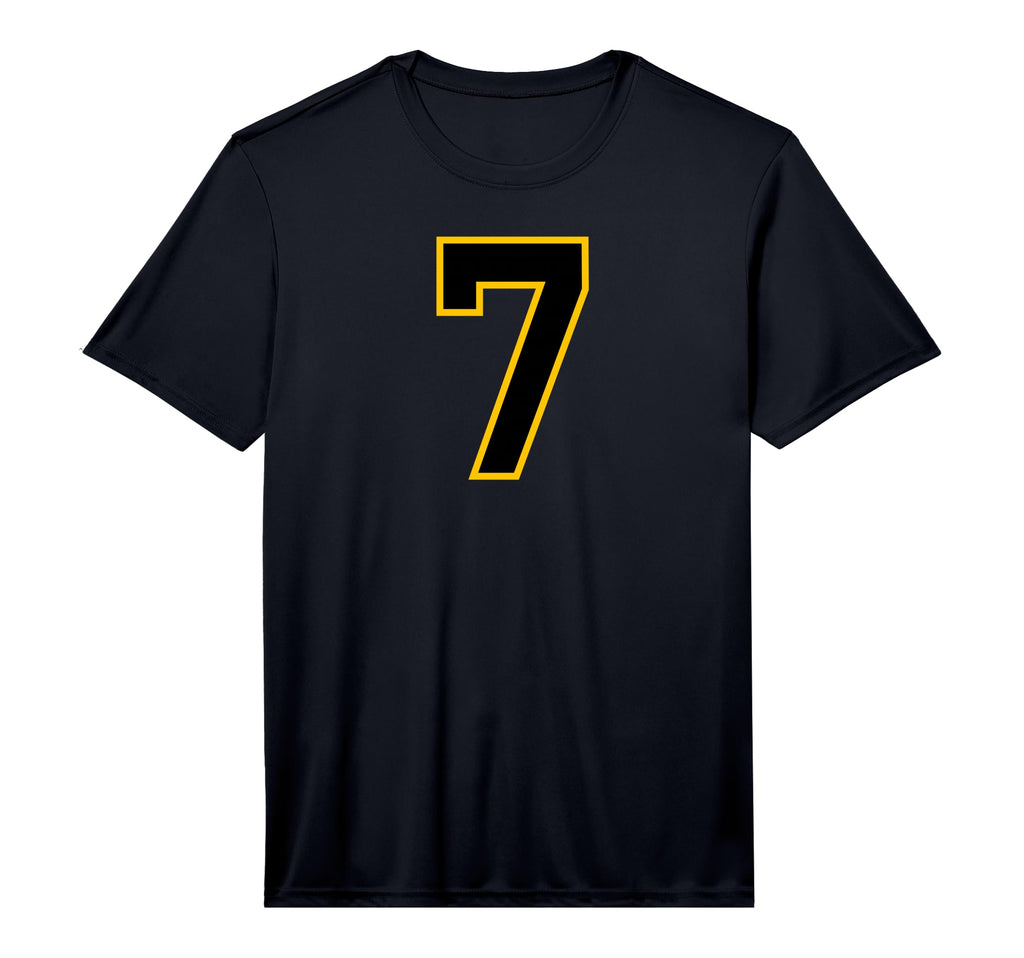 Yellow Black Sport Team Number 7 T-Shirt - Custom Art Print Unisex