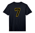 Yellow Black Sport Team Number 7 T-Shirt - Custom Art Print Unisex