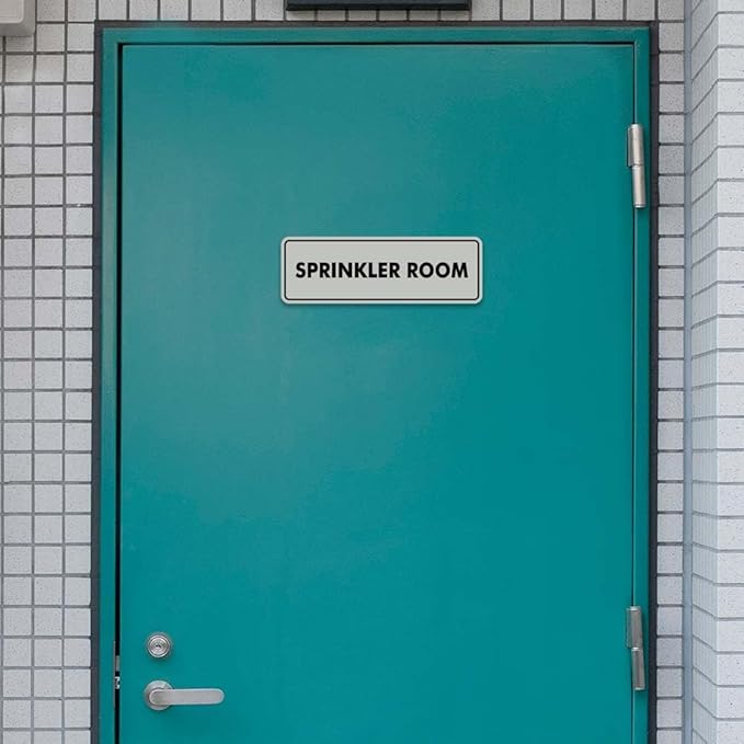 Signs ByLITA Standard Sprinkler Room Sign (White) - Large