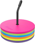 LEZER 9 Inch Flat Cones, Spot Markers, Soccer Cones, Field Court Markers, Sit Spots, Flat Discs, Soccer Training Equipment, Agility Practice, Football, Made in Taiwan