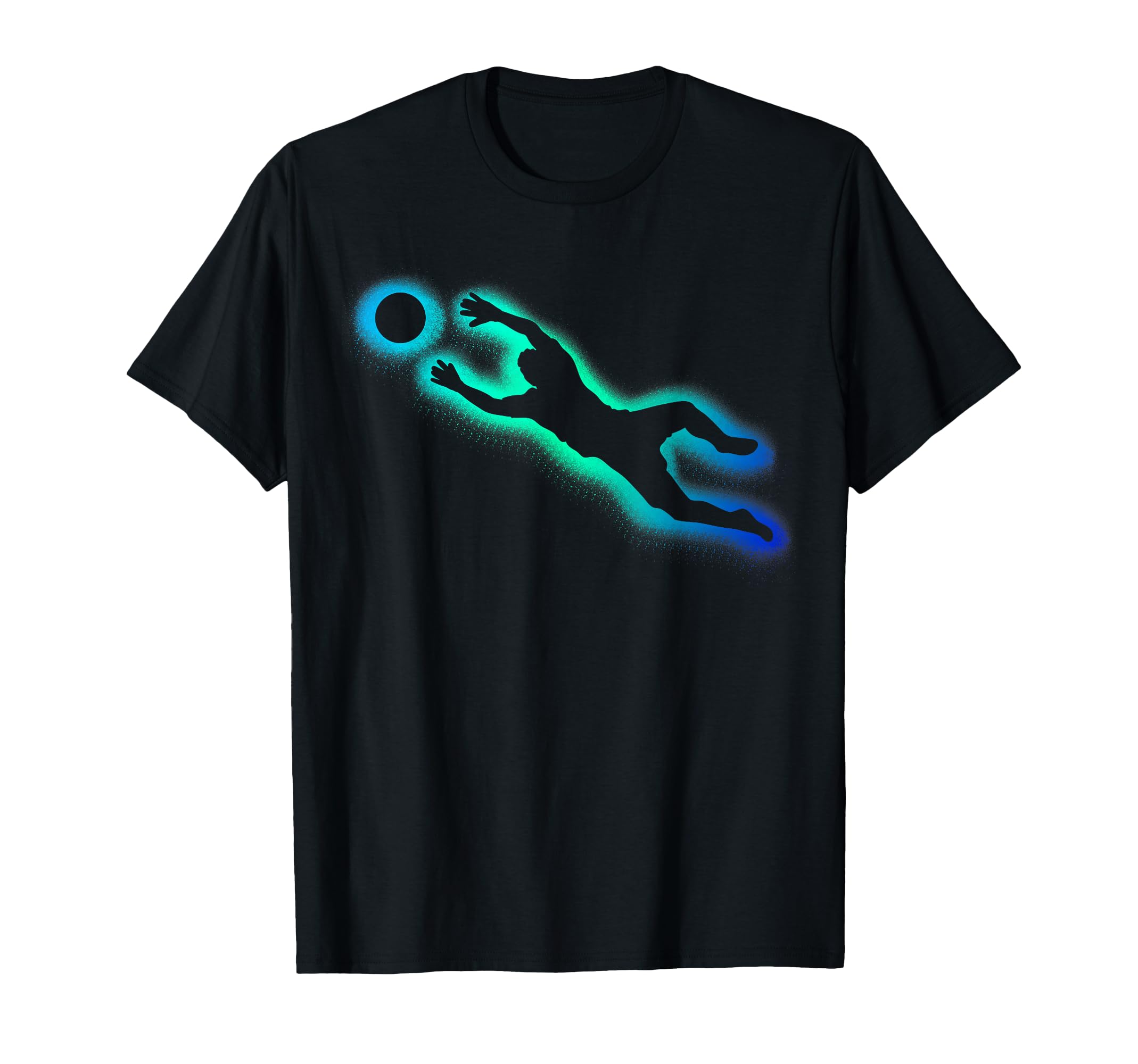 Colorful Soccer Goalie Splash Art T-Shirt - Casual Everyday Wear Men Women