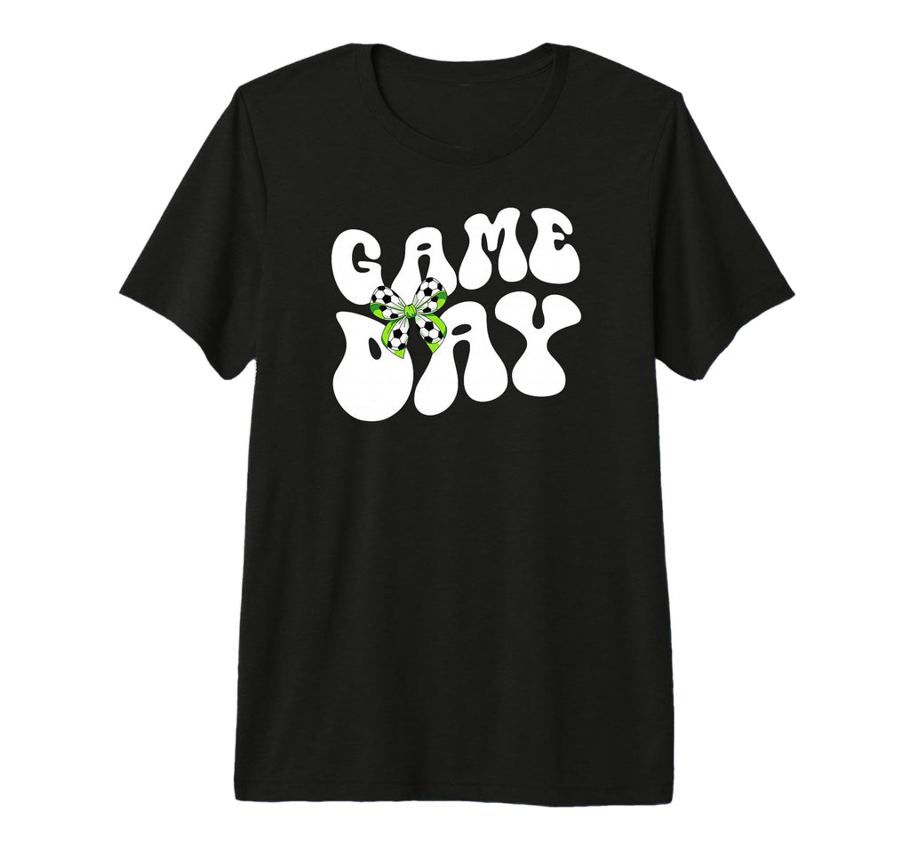 Groovy Soccer Game Day Bow Game Day T-Shirt - Custom Art Print for Adults