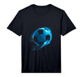 Dynamic Blue Soccer Ball T-Shirt - Casual Everyday Wear Men Women