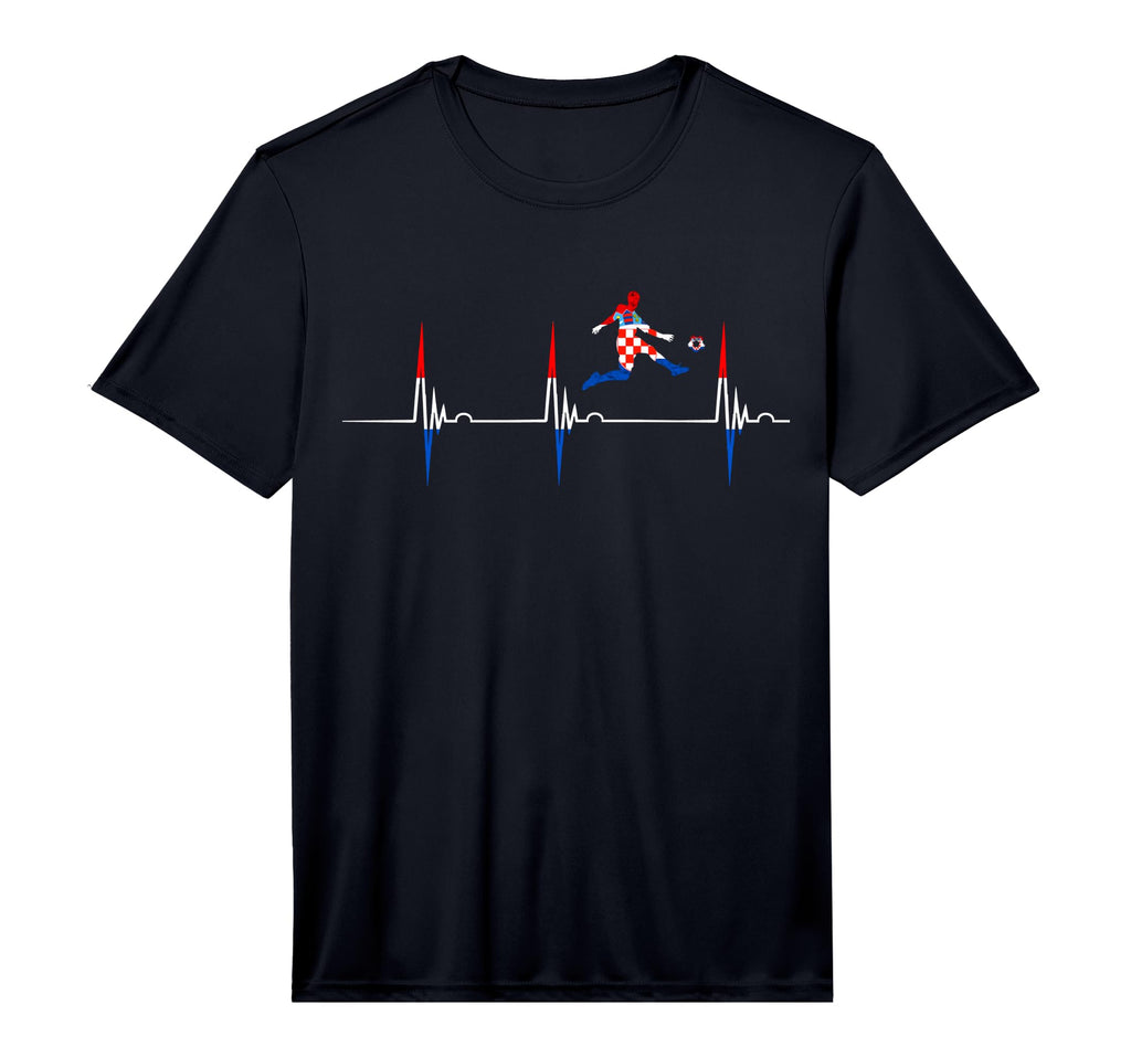 Croatian Pride Heartbeat Ekg Pulse T-Shirt - Fun Novelty Design Unisex
