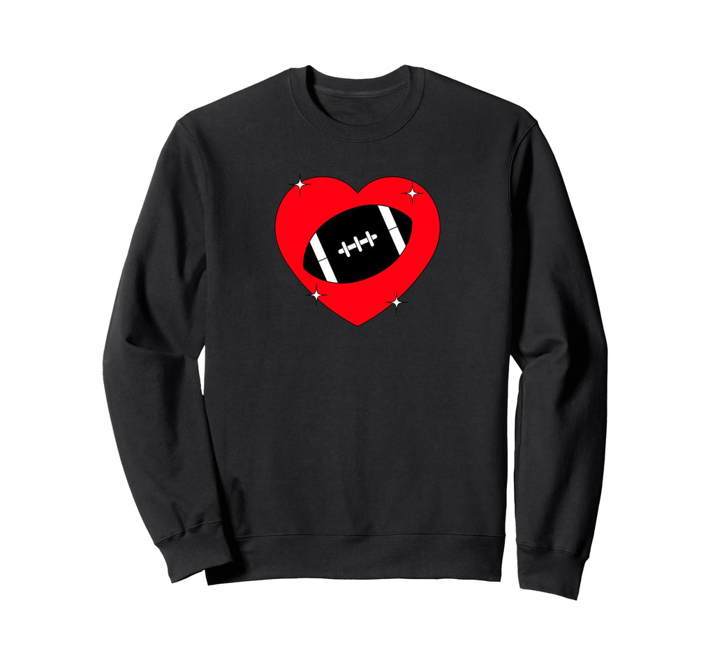 I Love Football I Heart Football Sweatshirt - Aesthetic Graphic for Adults