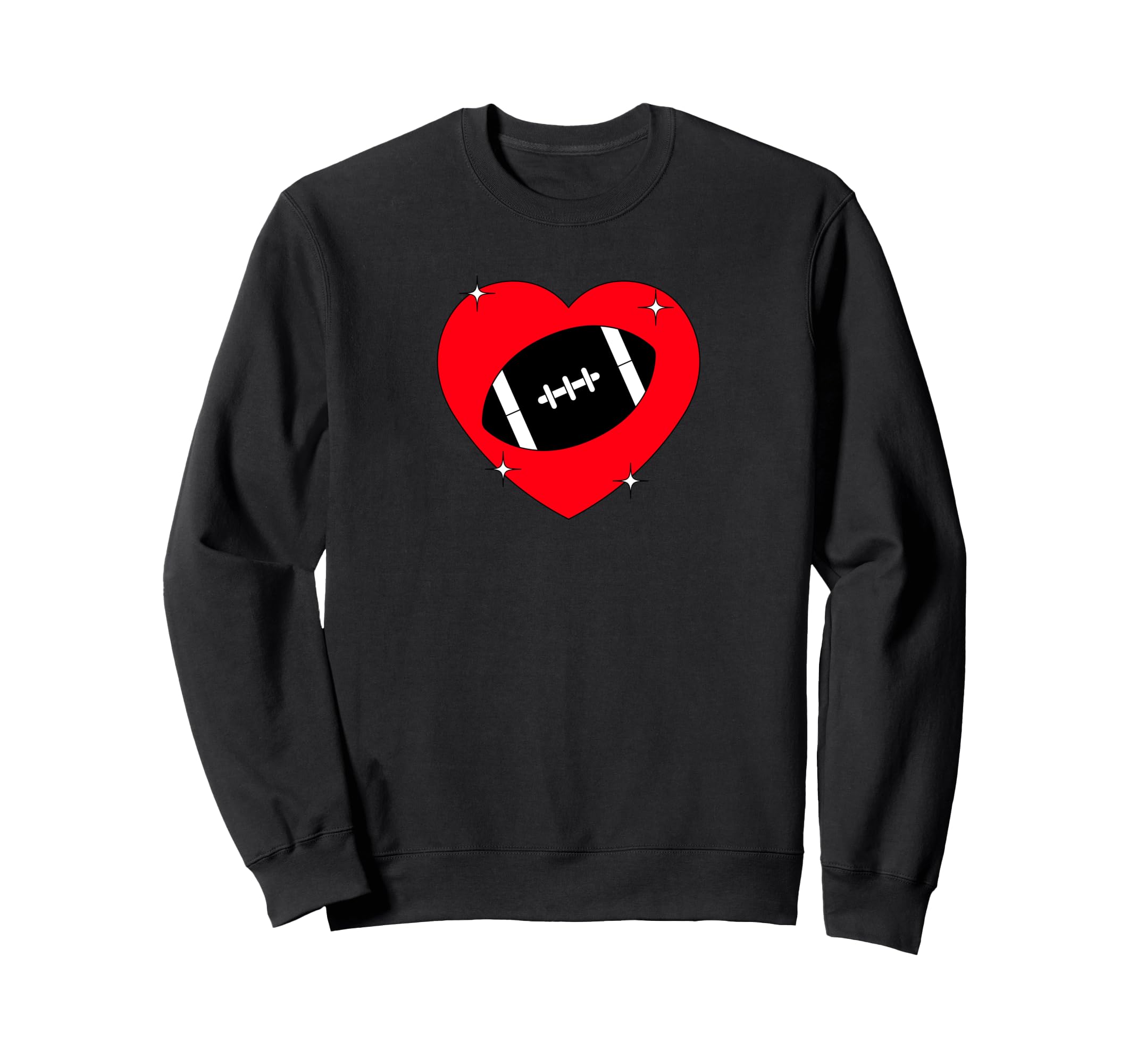 I Love Football I Heart Football Sweatshirt - Aesthetic Graphic for Adults