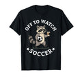 Off To Watch Soccer Mom Funny Raccoon T-Shirt - Graphic Print Unisex