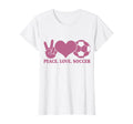Peace Love Soccer Soccer Player Soccer T-Shirt - Aesthetic Graphic Unisex