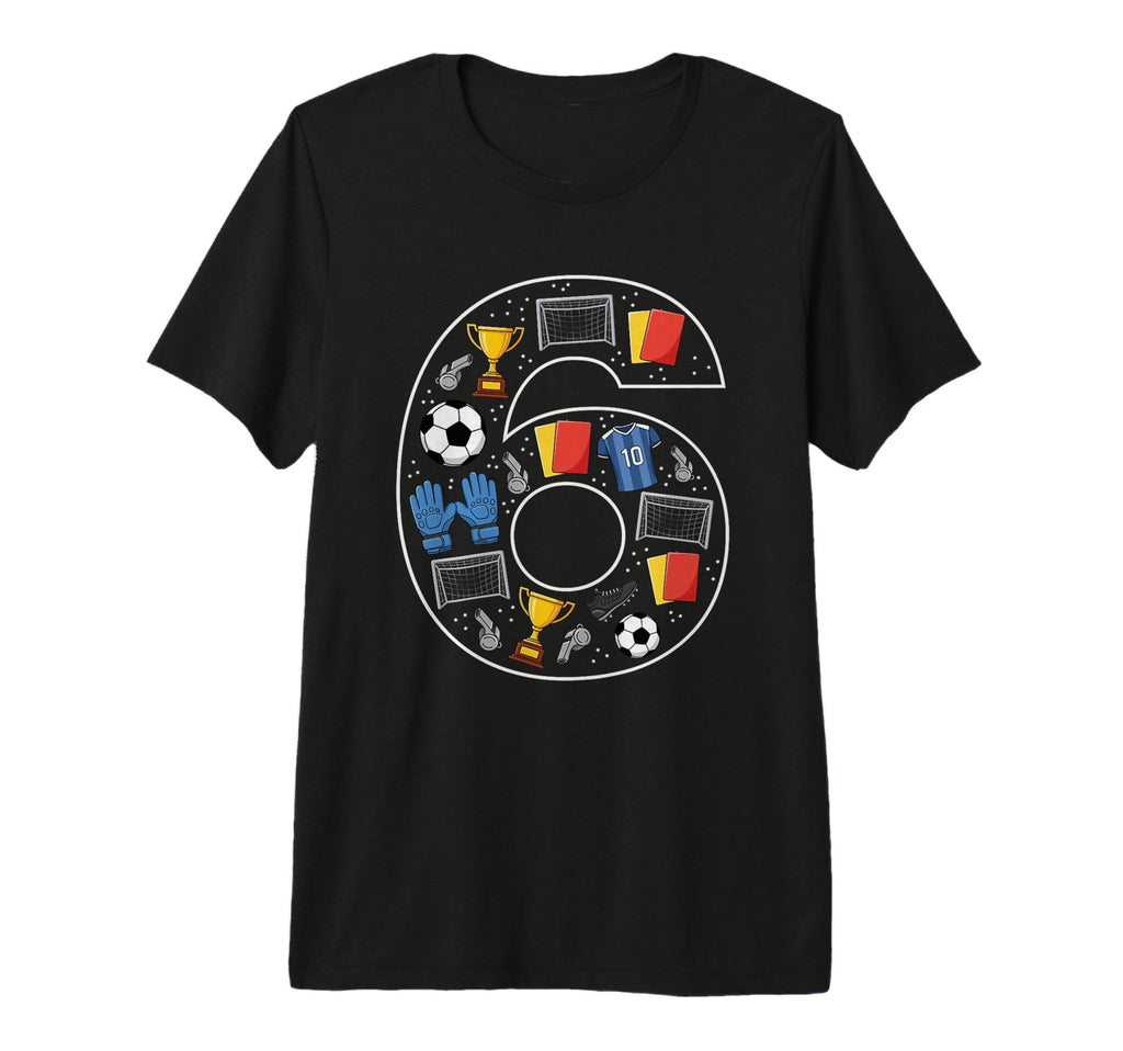 6Th Birthday 6 Year Old Football T-Shirt - Custom Art Print for Adults