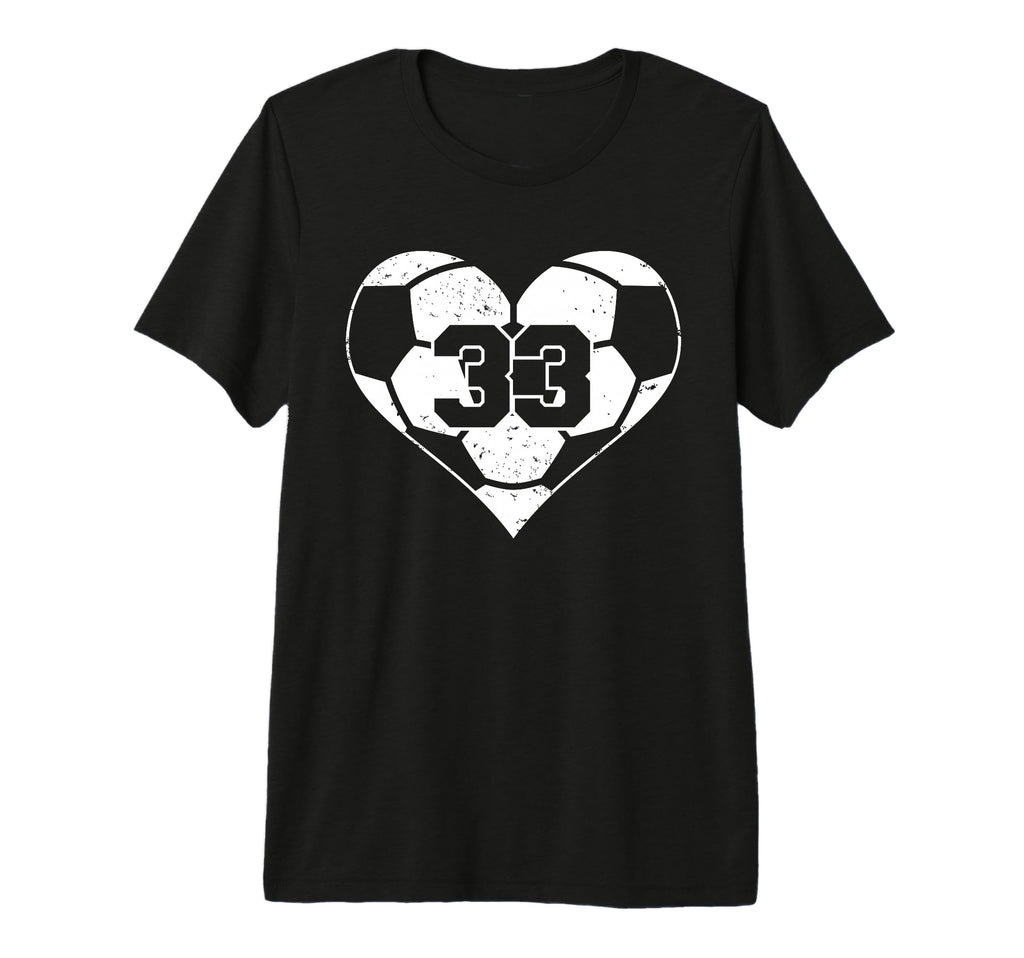 Soccer Number 33 Jersey Funny T-Shirt - Fun Novelty Design Men Women