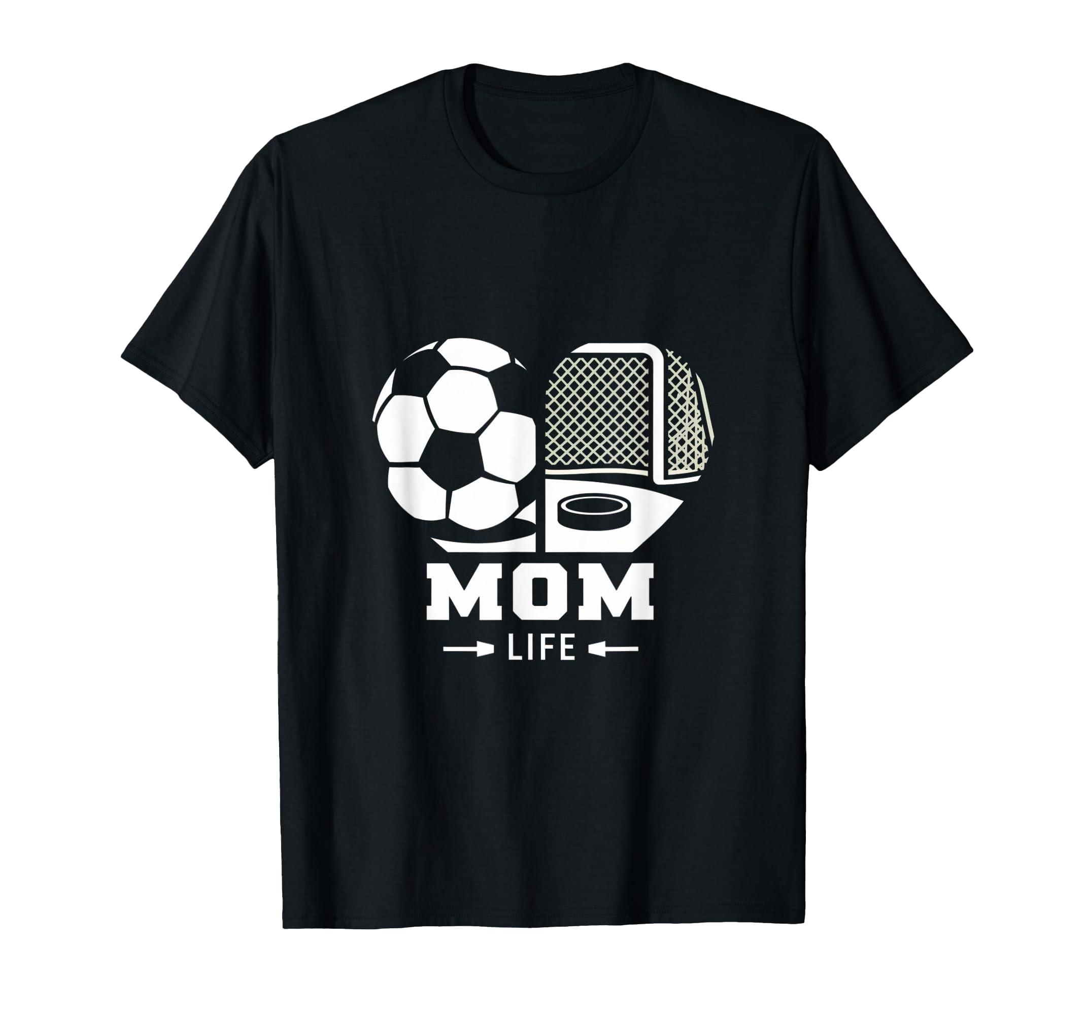 Mom Life Heart Funny Soccer Hockey T-Shirt - Fun Novelty Design for Adults