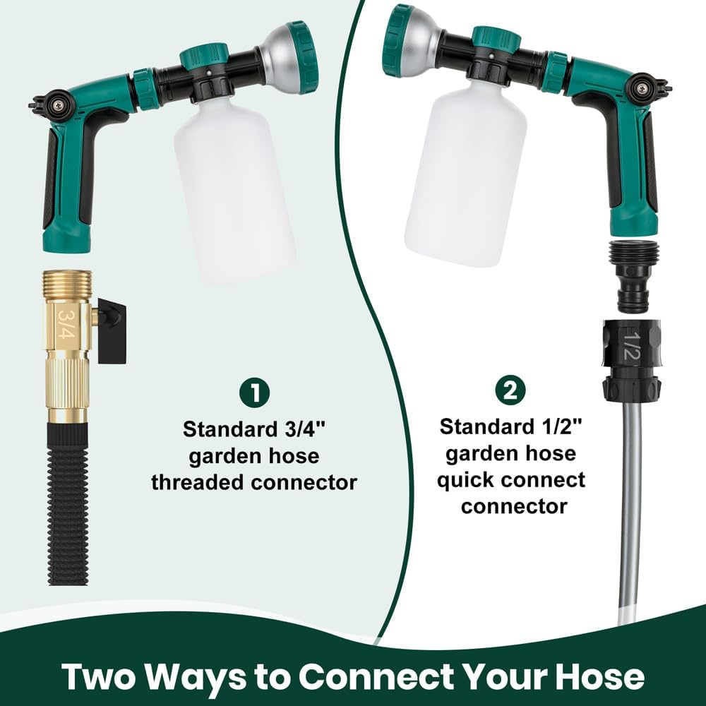 VENETIO 8-Dial Hose End Sprayer for Liquid Fertilizer/Soap | Precision Lawn, Yard & Garden Feeder with 34oz Bottle for Uniform Fertilizing and Watering Plants | Hose Attachment Nozzle Spray Gun