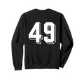 Number 49 Backside 80S 90S Team Sweatshirt - Graphic Print Men Women