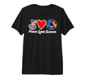 Peace Love Soccer Heart Ball Gift Love T-Shirt - Graphic Print for Adults