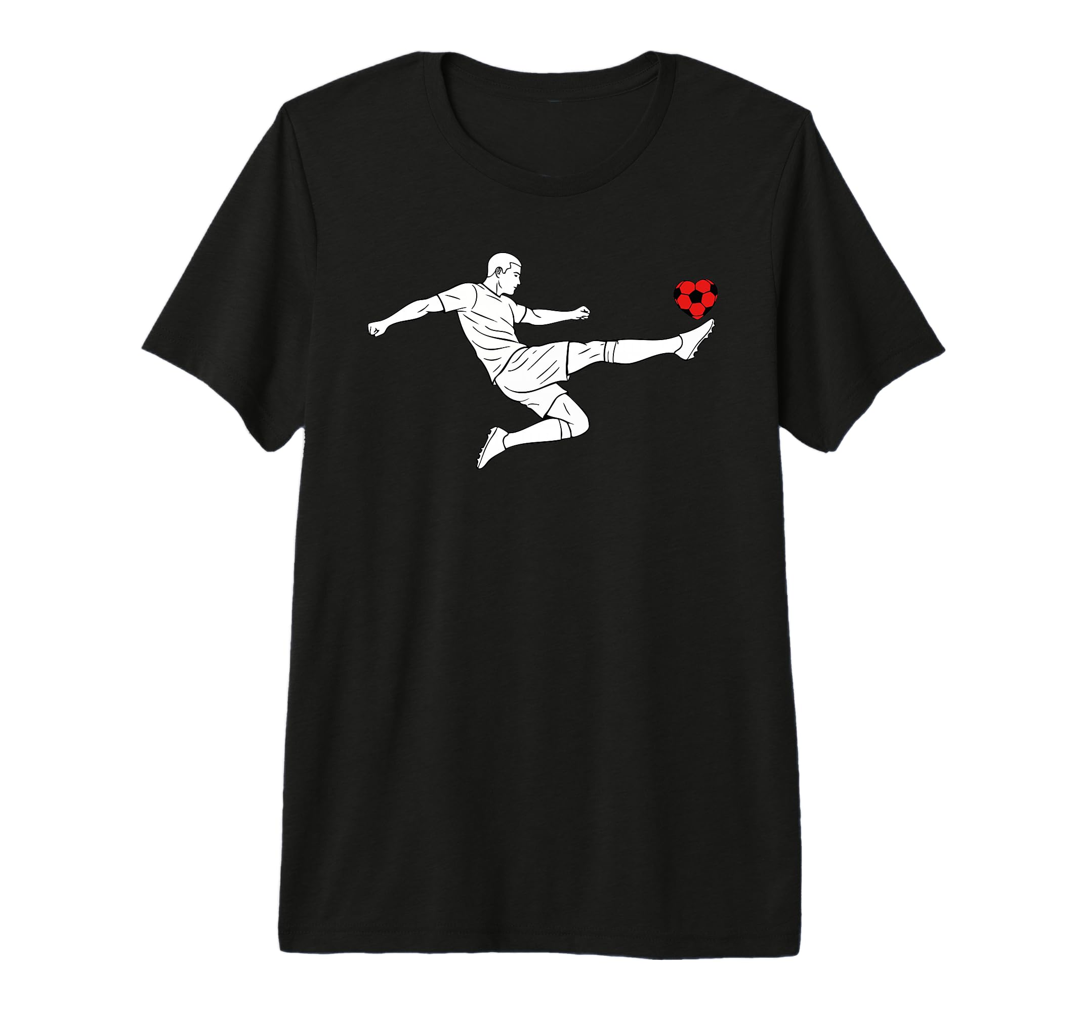 Valentines Us Soccer Player Silhouette T-Shirt - Unique Graphic Men Women