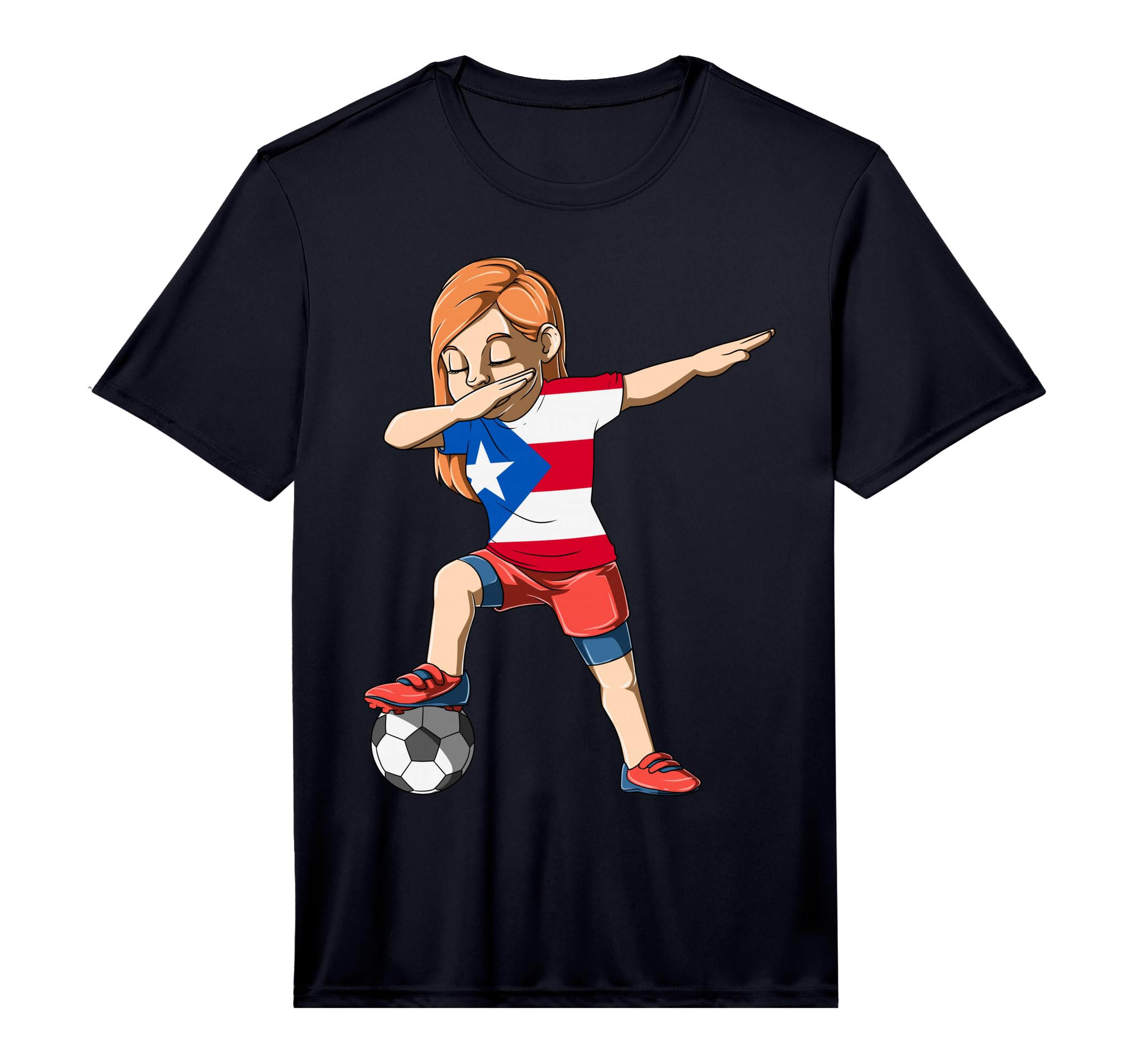 Dabbing Soccer Puerto Rico Jersey Puerto T-Shirt - Custom Art Print Unisex