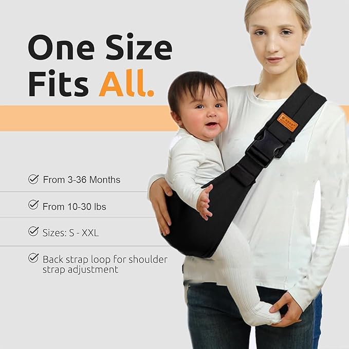 Baby Sling Carrier Newborn to Toddler Adjustable One-Shoulder Design with Hip Seat Support, Labor-Saving Baby Wraps Carrier 10-30 lbs(Pale Leopard Print)