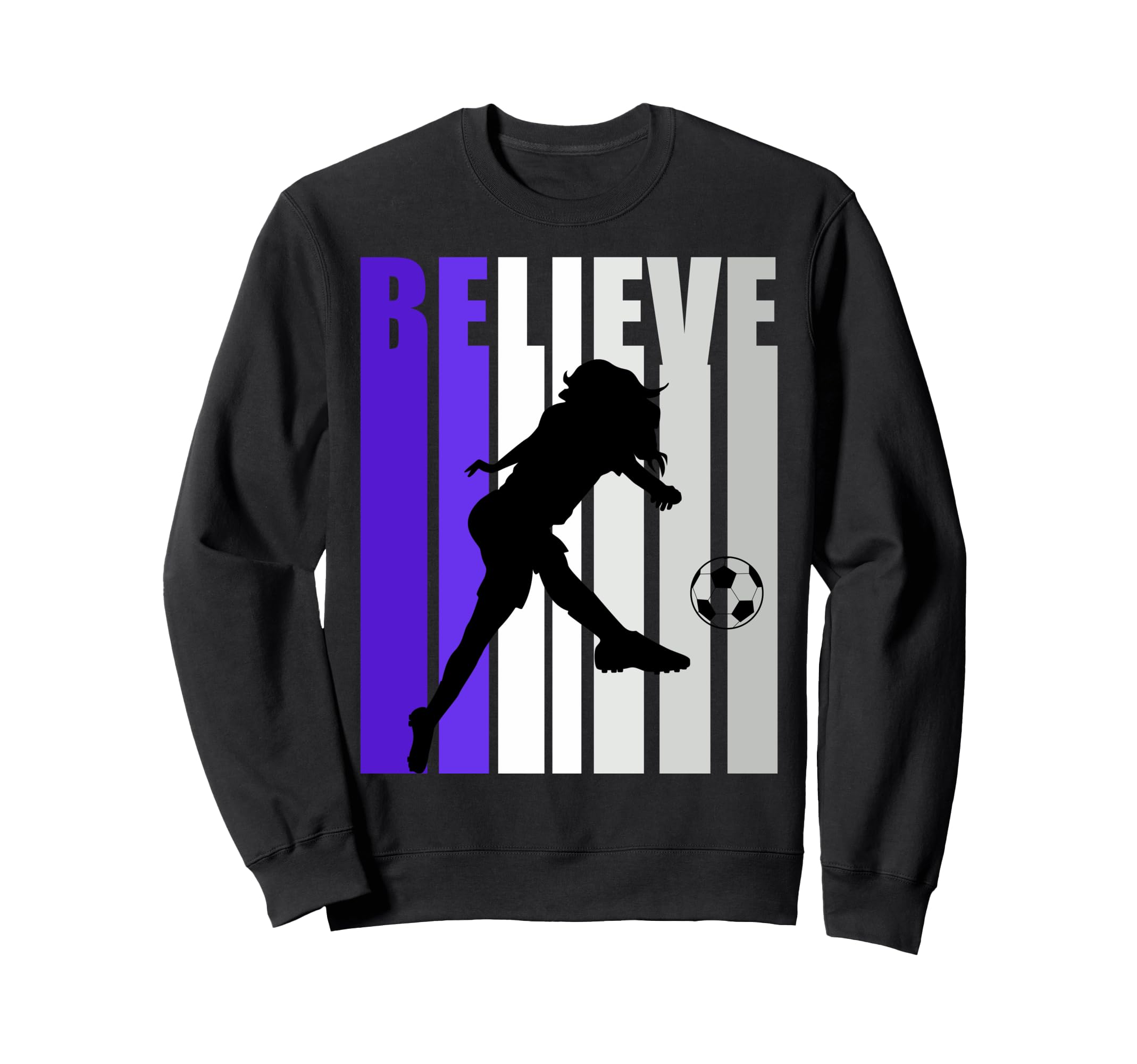 Purple Soccer Motivational Football Sweatshirt - Streetwear Style Men Women