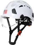 AOLAMEGS Construction Safety Hard Hat - ANSI Z89.1 Type Ι OSHA Approved Safety Helmets with Chin Straps Lightweight Reflective Vented ABS Hard Hats For Men Women Industrial Workwear 6-point Suspension