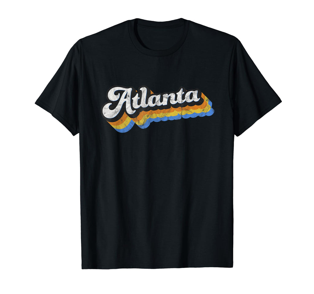 Atlanta Distressed Baseball Script T-Shirt - Trendy Graphic for Adults
